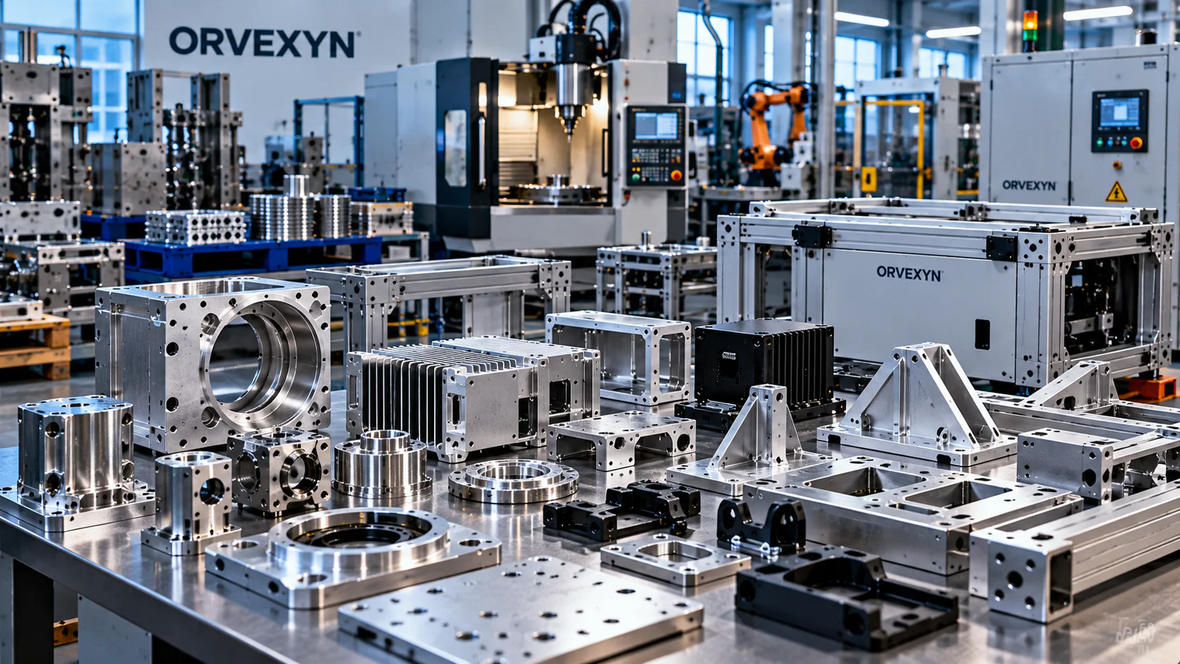 Machined housings, frames and structural components for industrial equipment