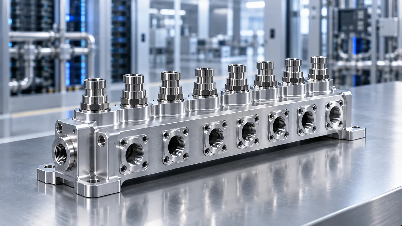 Custom liquid cooling manifold manufacturing example