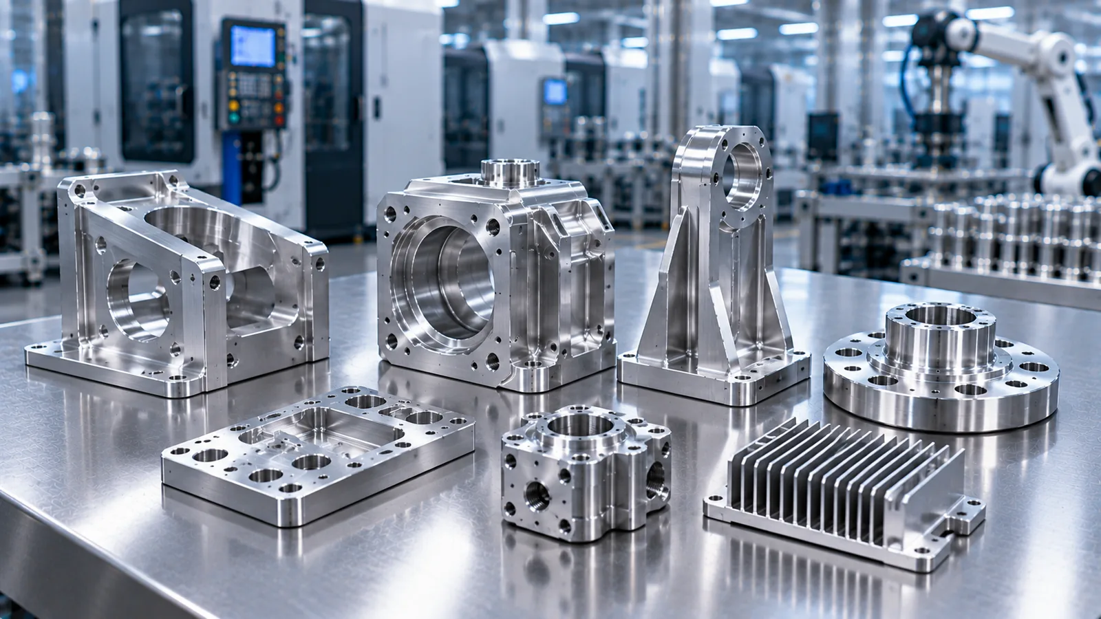 Custom robotic arm aluminum components manufacturing example